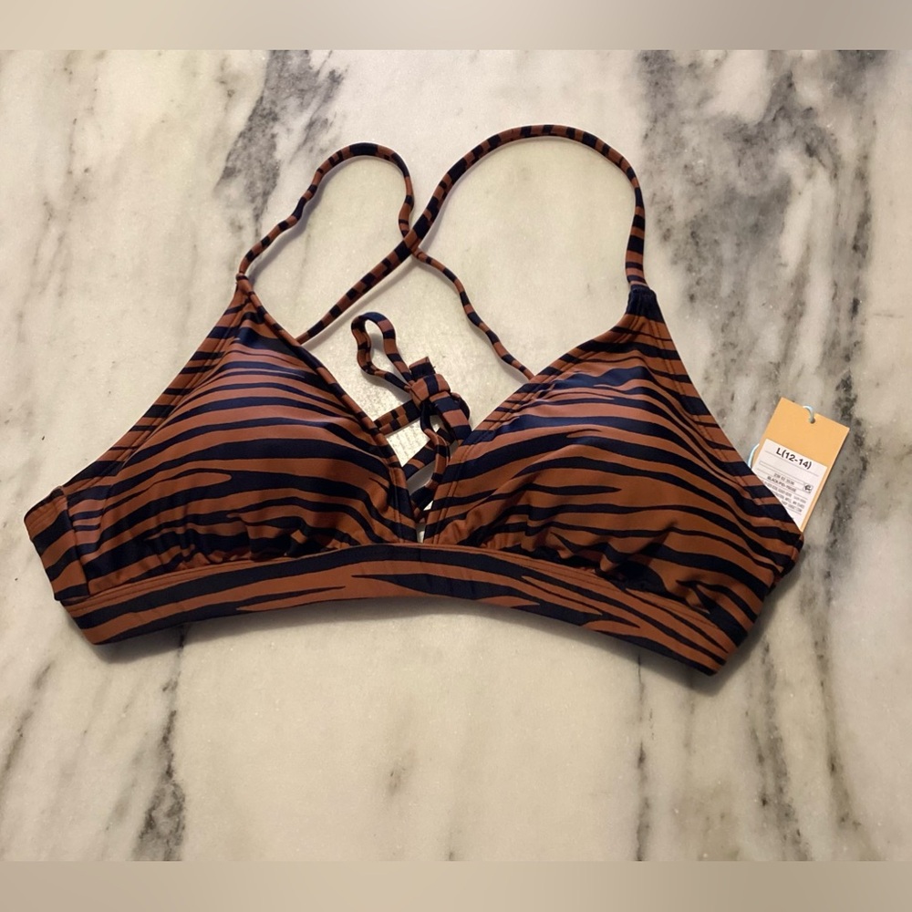 Kona Sol bikini top animal print, tiger stripe